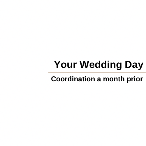 Your Wedding Day - Coordination a month prior